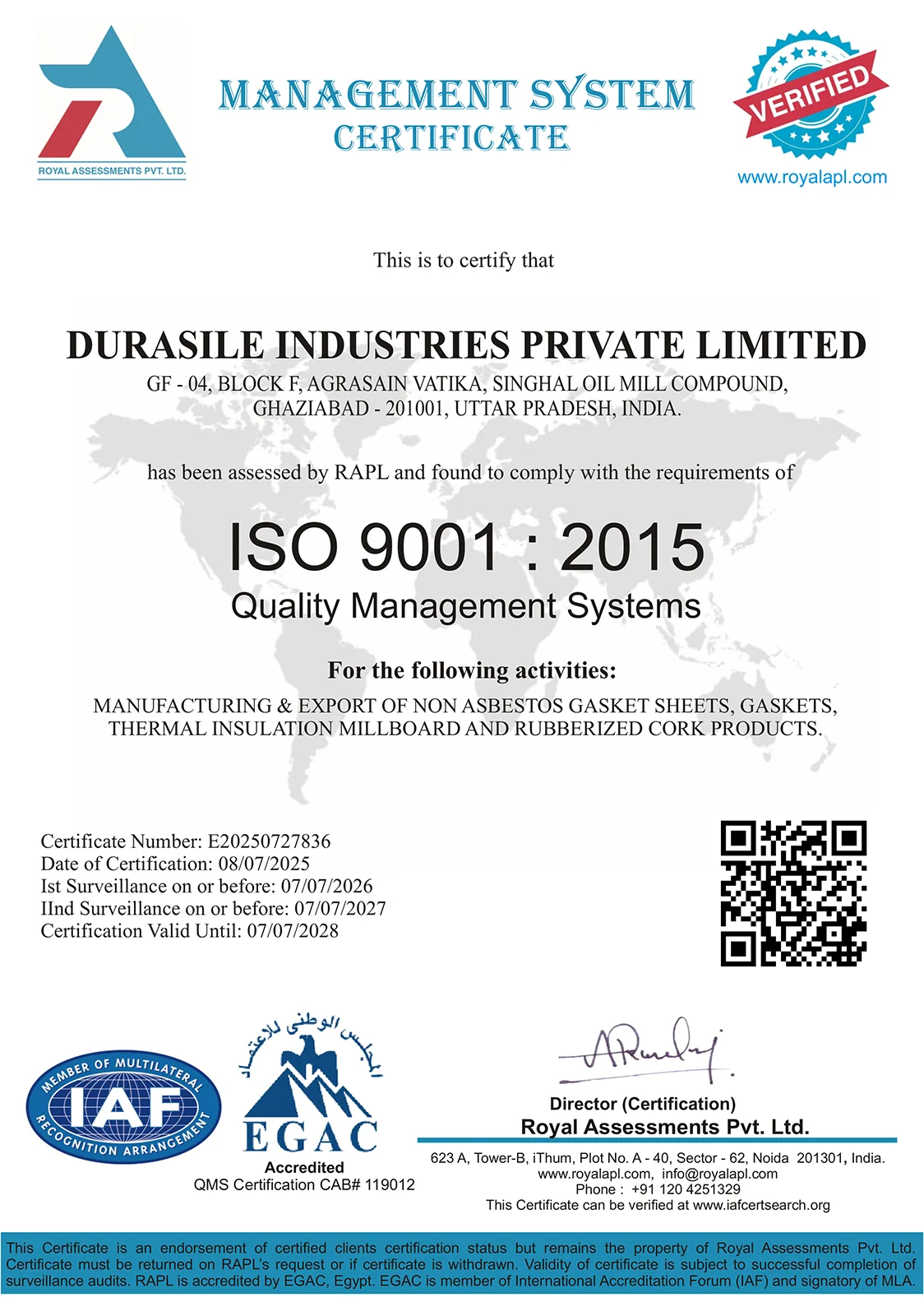 ISO 9001:2015 Certificate